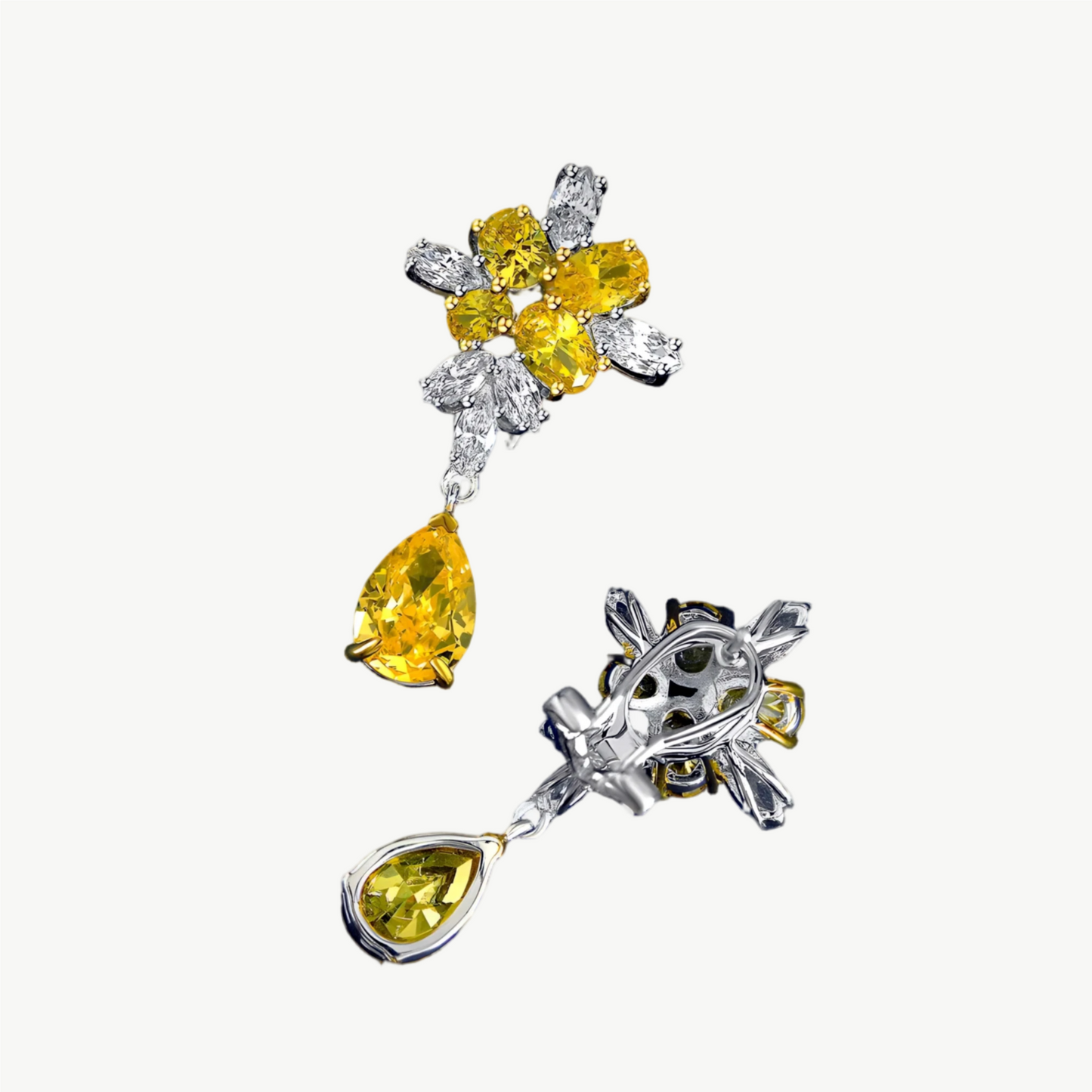 YUREINE Éclat HC Sim Diamonds Floral Drop Earrings