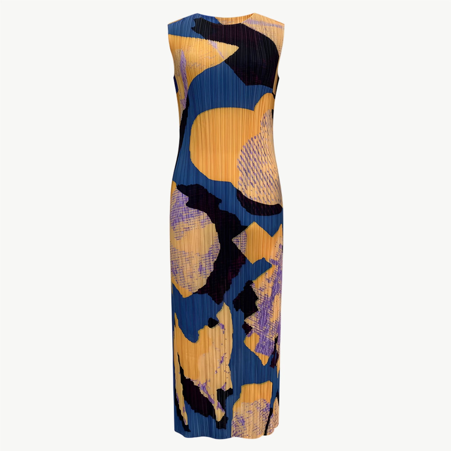 YUREINE Versa Sleeveless Abstract Midi Dress