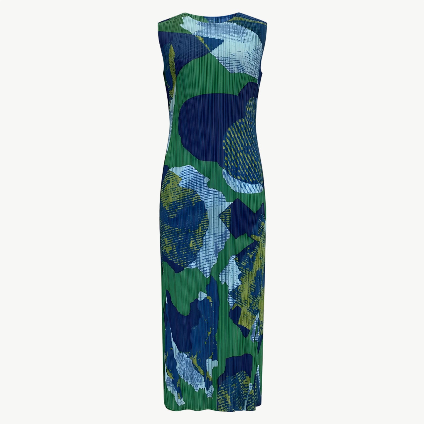 YUREINE Versa Sleeveless Abstract Midi Dress