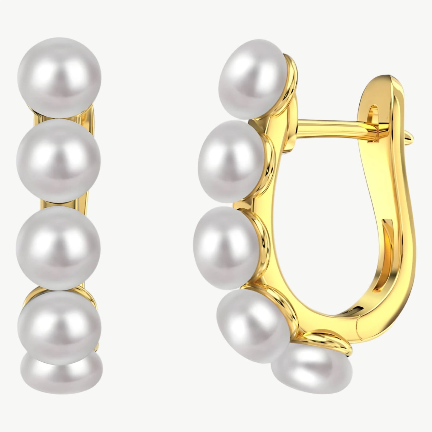 YUREINE Éclat Lustrous Freshwater Pearl Huggie Earrings
