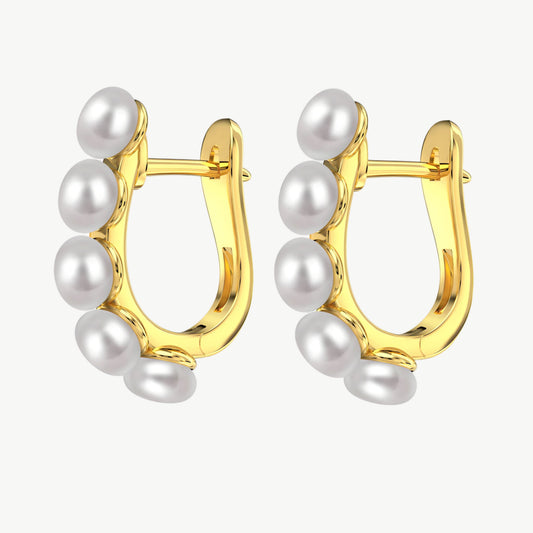 YUREINE Éclat Lustrous Freshwater Pearl Huggie Earrings