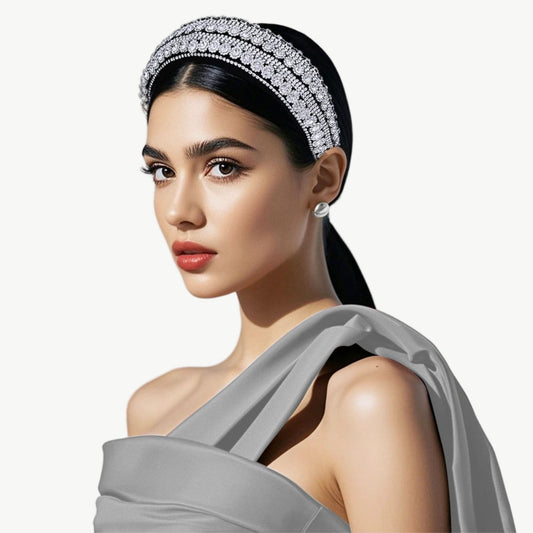 Crystal Cascade Embroidered Headband