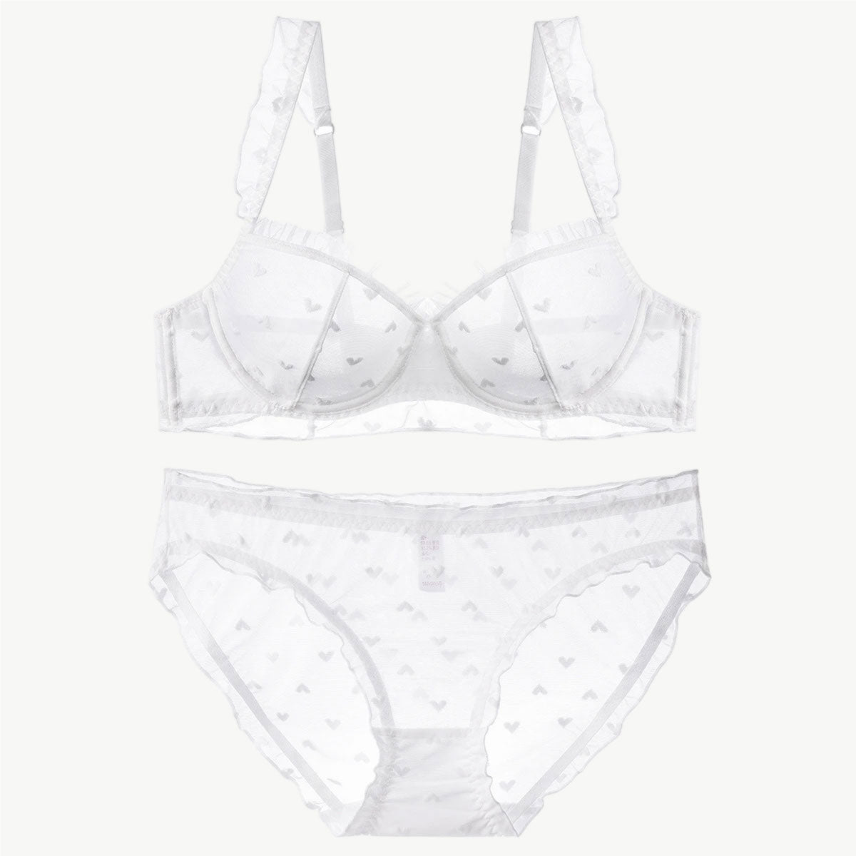 YUREINE Delicate Heart-Patterned Underwire Lingerie Set
