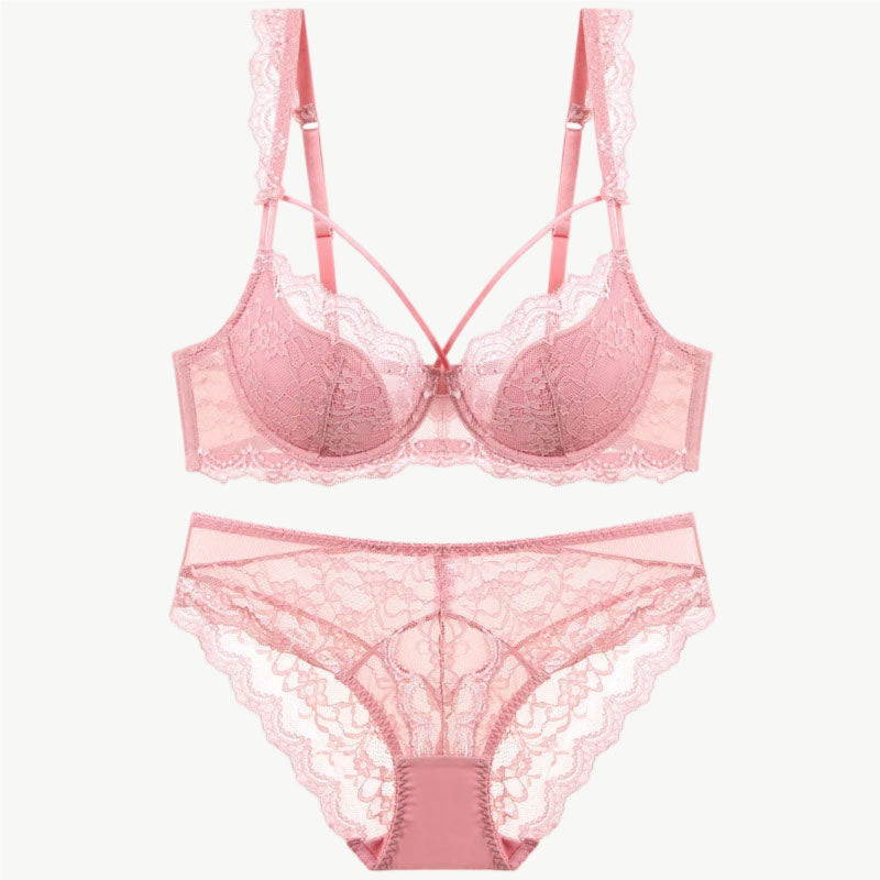 YUREINE Delicate Lace Underwire Lingerie Set