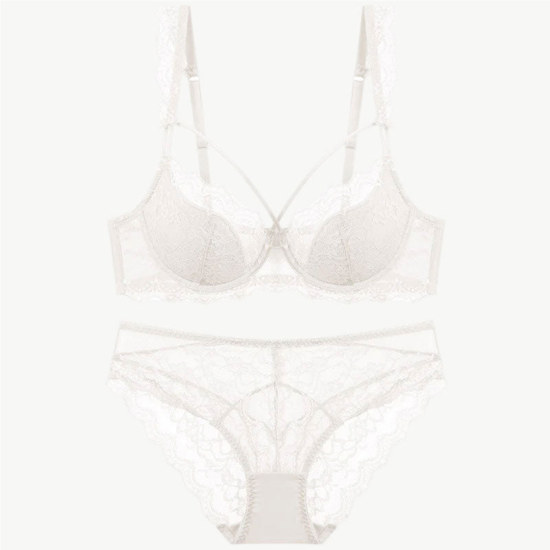YUREINE Delicate Lace Underwire Lingerie Set