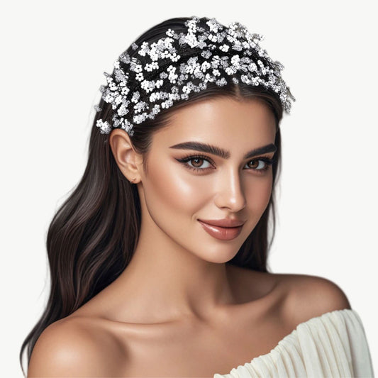 Floral Sequin Embroidered Headband