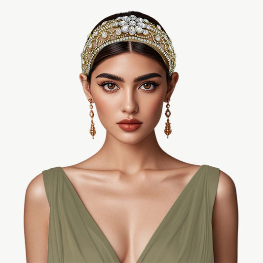 Golden Regal Embroidered Headband