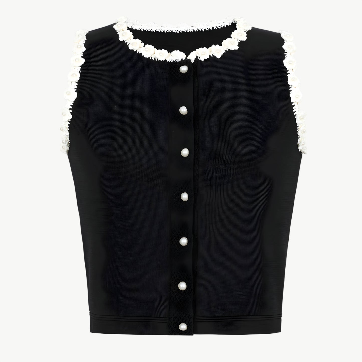 Maillé Cropped Knit Vest & Skirt Set
