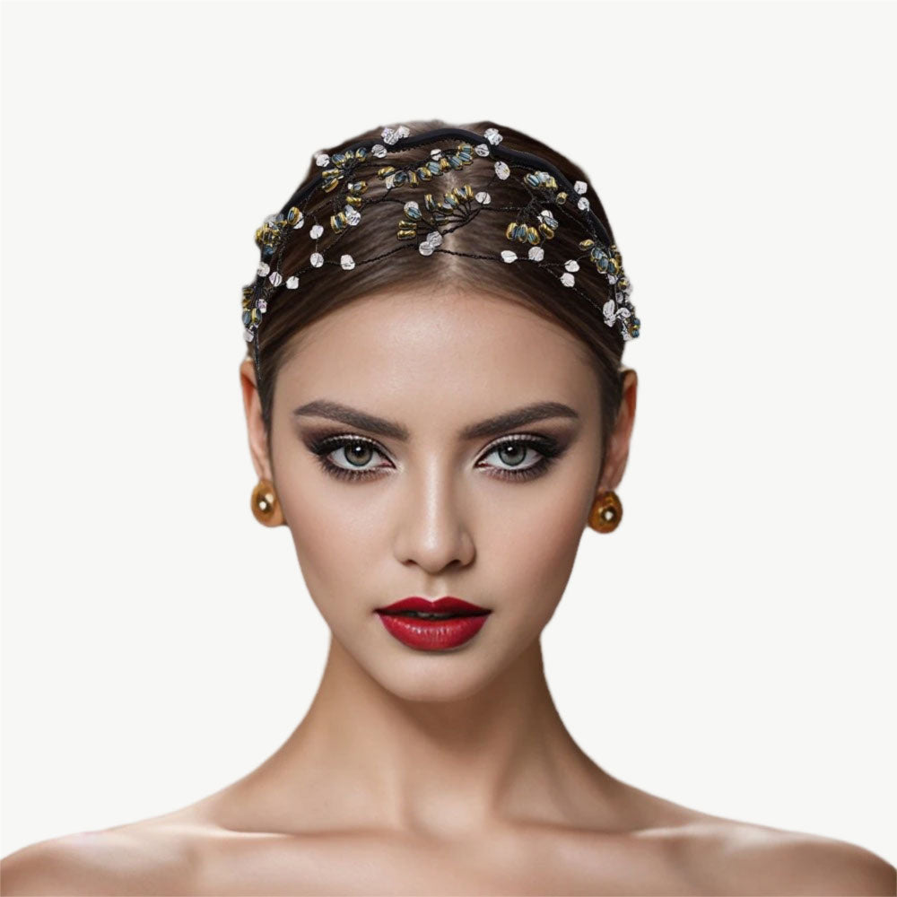 Midnight Garden Beaded Headband