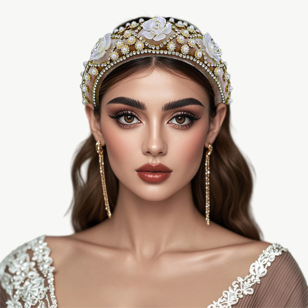 Opulent Floral Embroidered Headband
