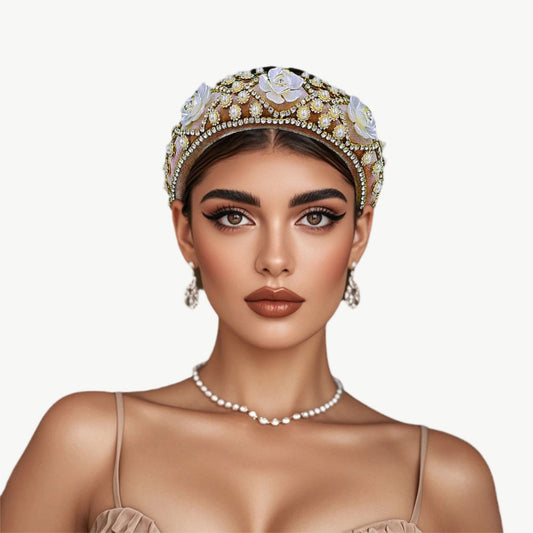 Opulent Floral Embroidered Headband