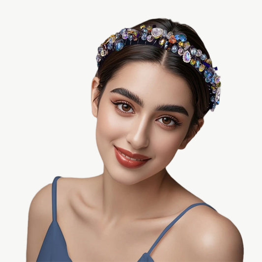 Rainbow Jewel Embroidered Headband