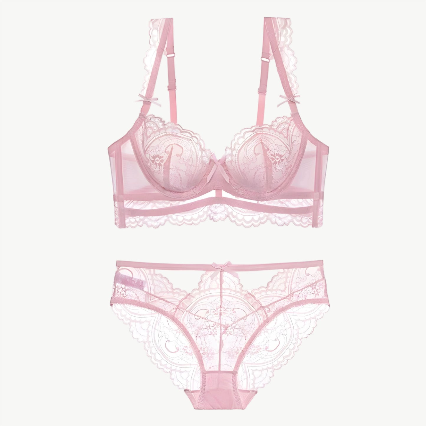 YUREINE Baroque Lace Illusion Lingerie Set