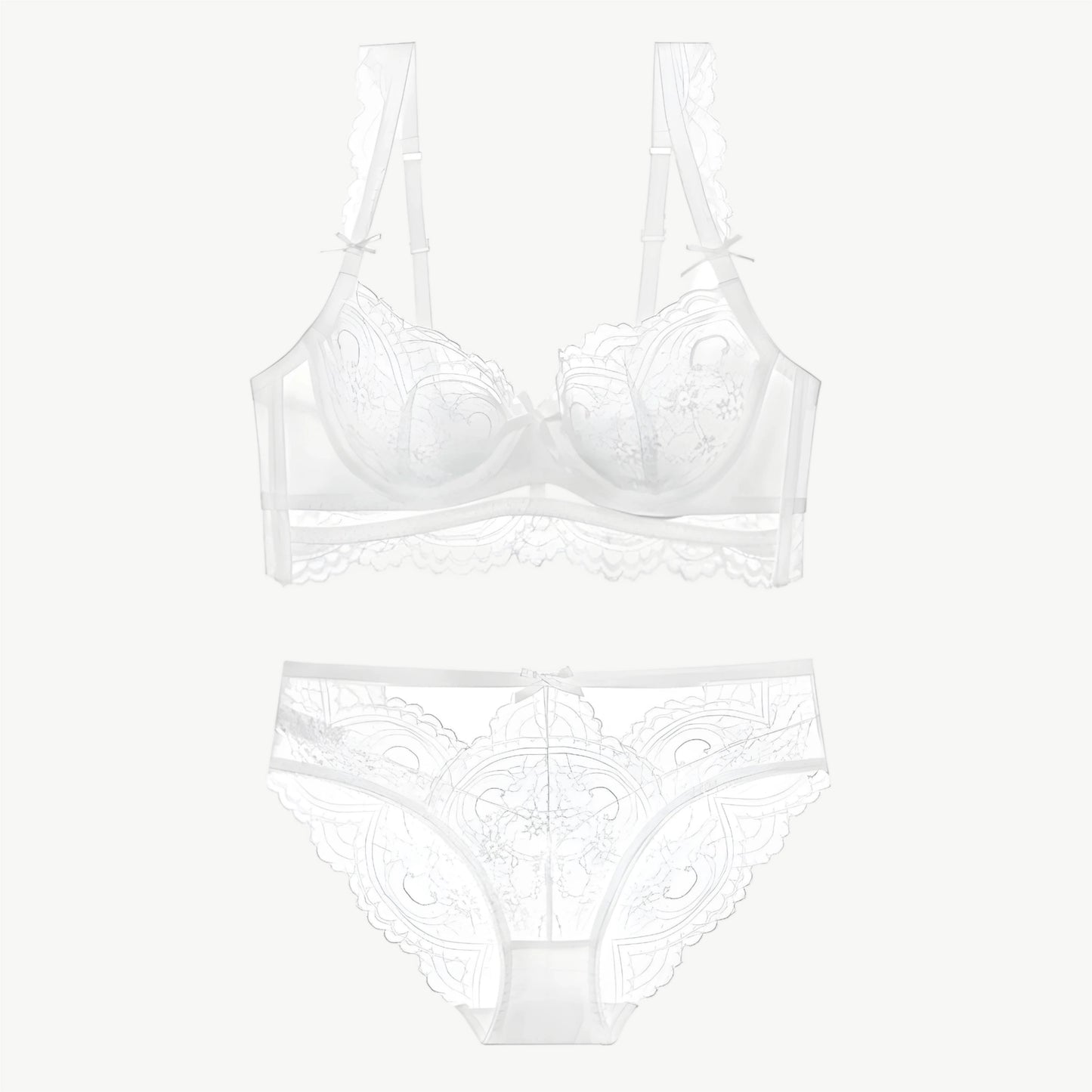 YUREINE Baroque Lace Illusion Lingerie Set