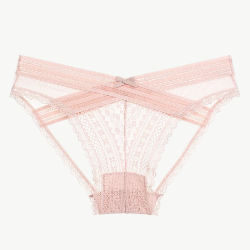 YUREINE Delicate Lace Mesh Panty Trio (Pink-Cream-Green)