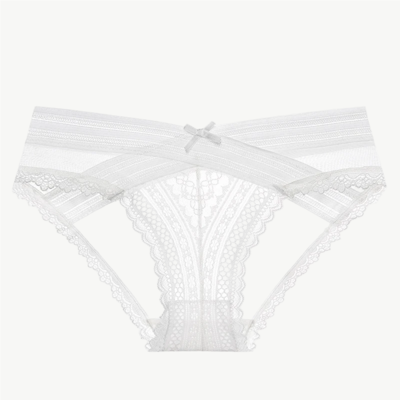 YUREINE Delicate Lace Mesh Panty Trio (Black-Red-White)