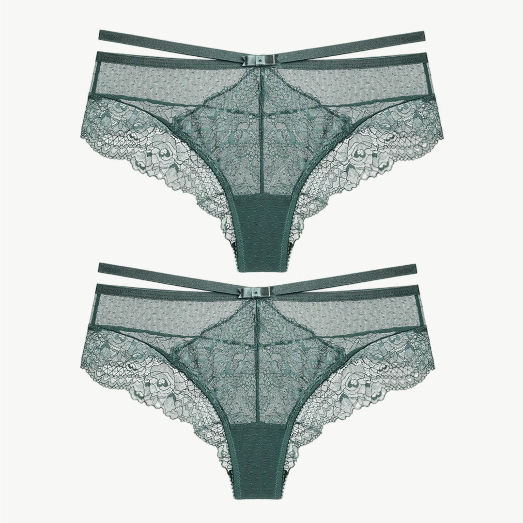 YUREINE Double Strap Lace Panty Duo
