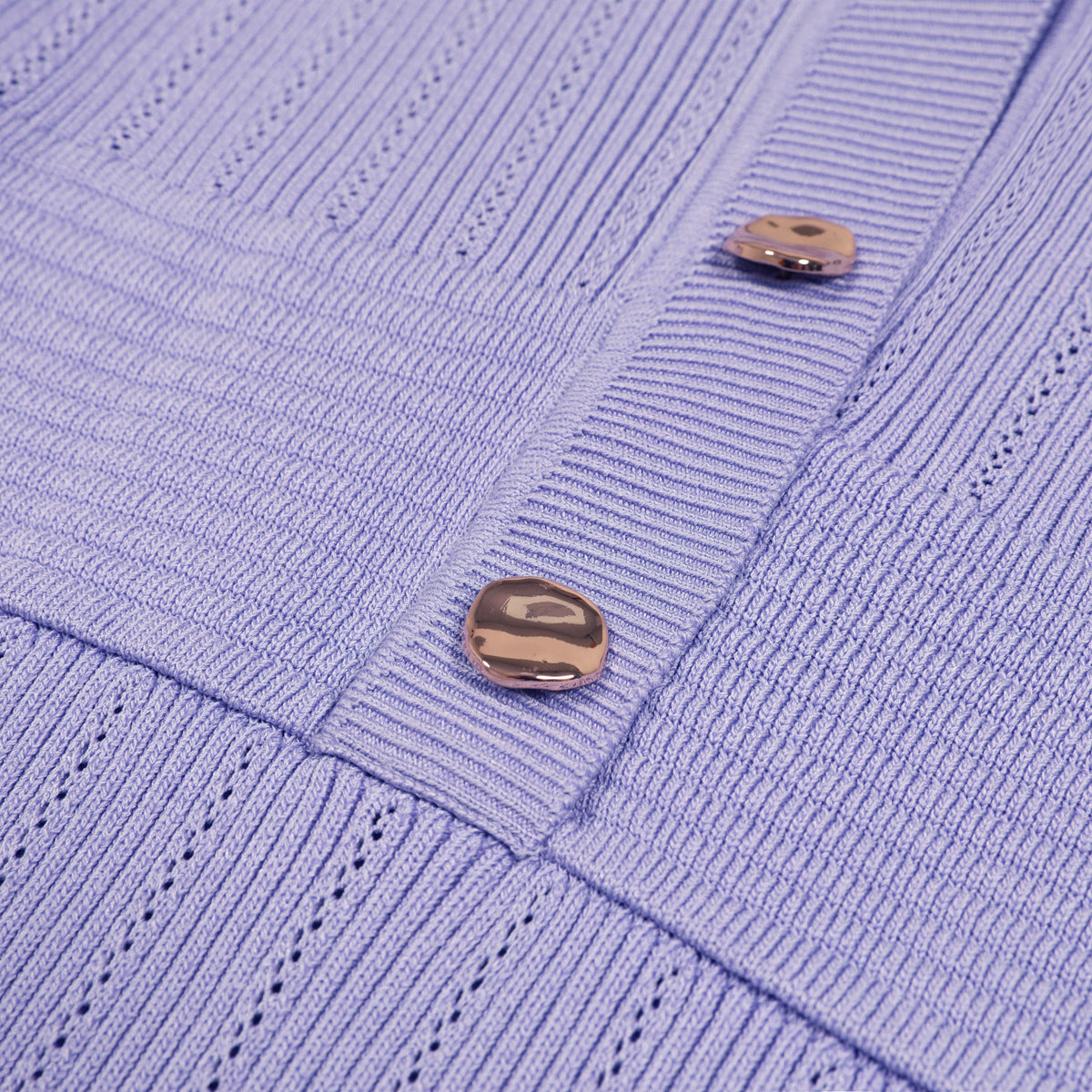 YUREINE Maillé Flared Knit Midi Dress in Lilac