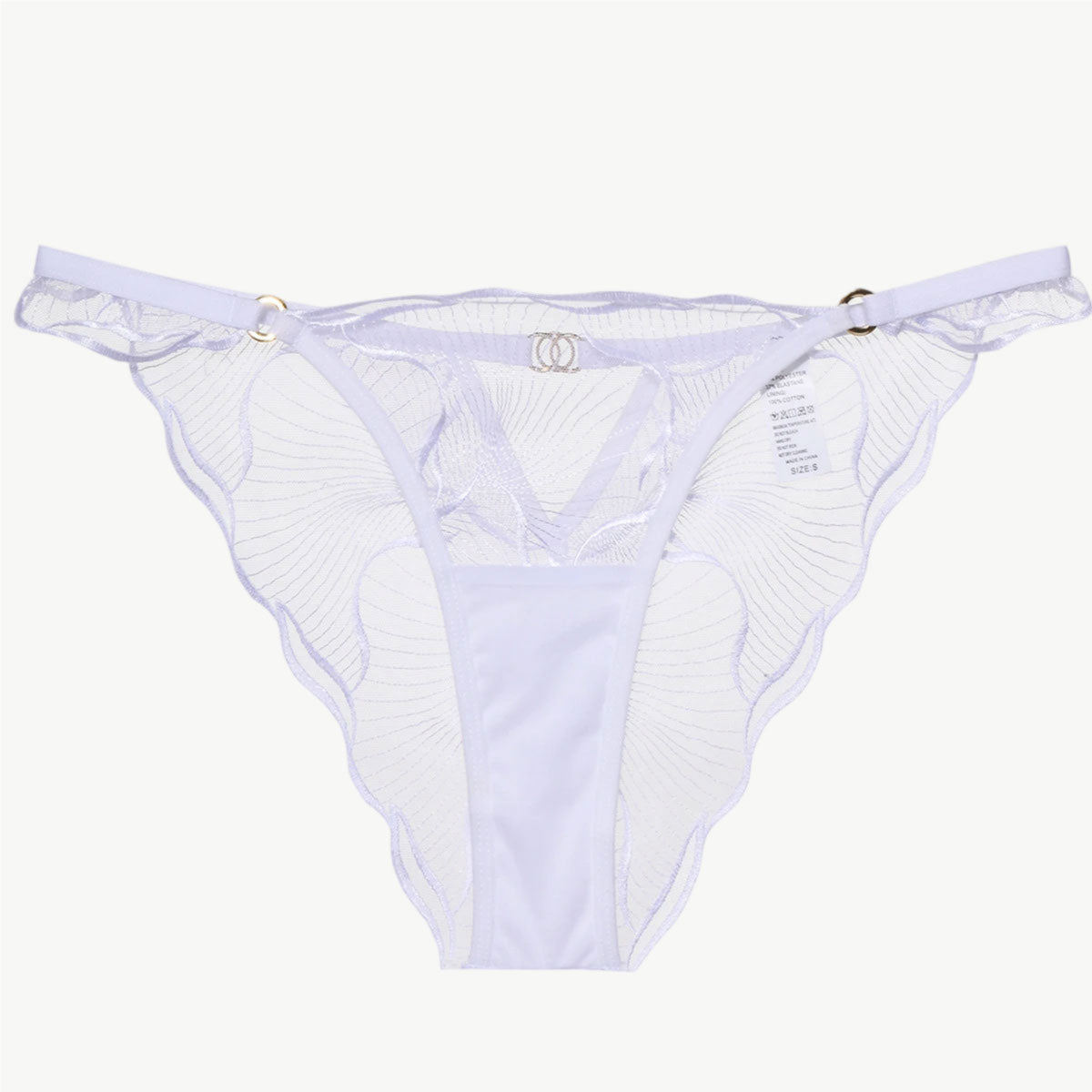 YUREINE Sheer Flutter Mesh Thong Trio