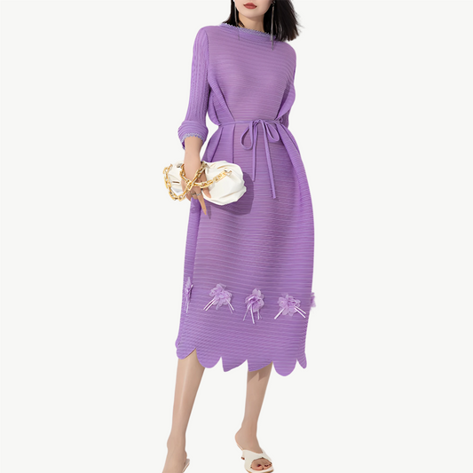 Versa Bloom Appliqué Midi Dress