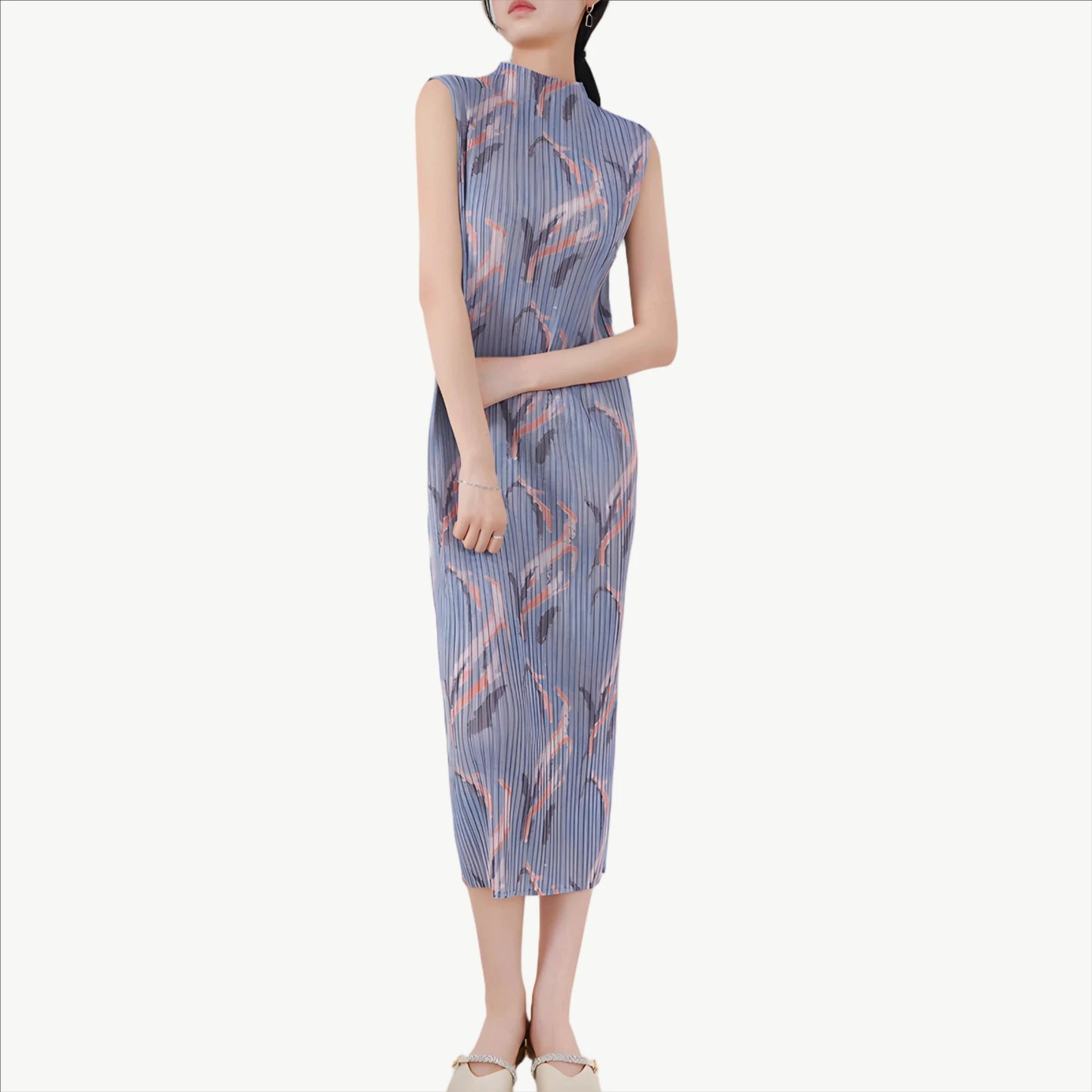 YUREINE Versa Kleid Kunstvolle Falten und abstrakte Eleganz