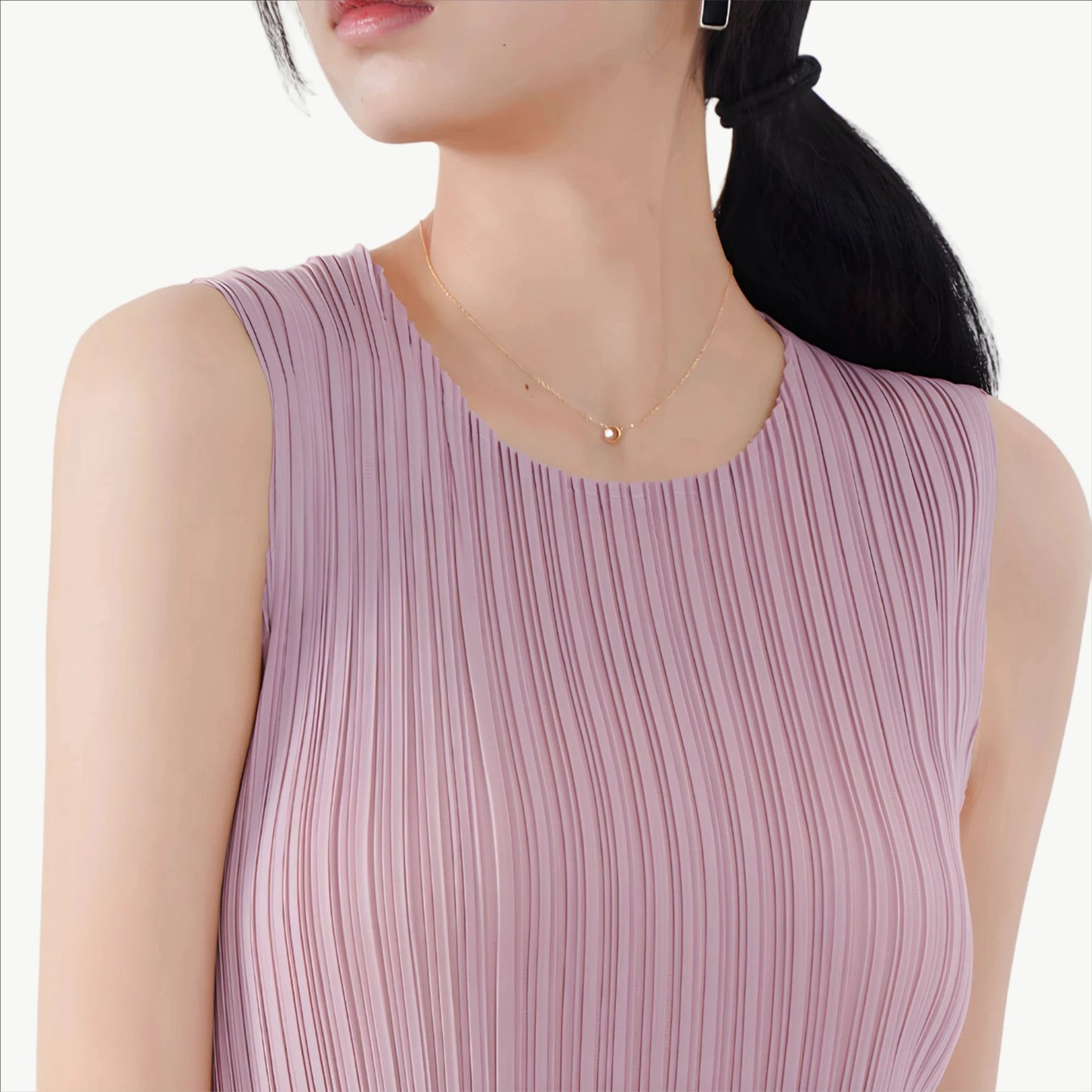 YUREINE Versa Kleid Zarte Falten mit Fransen-Charme