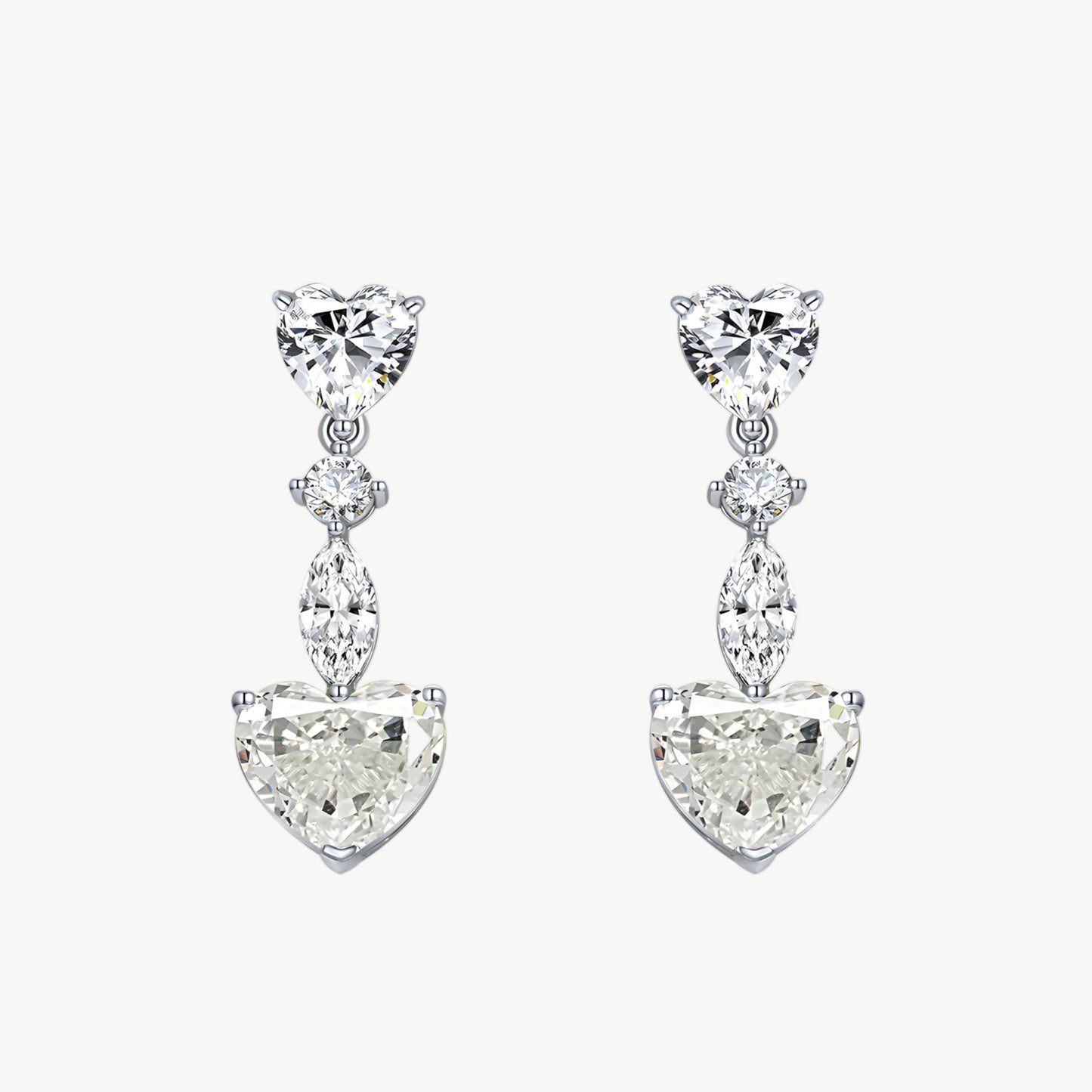 YUREINE Éclat HC Sim-Diamant Herz-Tropfen-Ohrringe