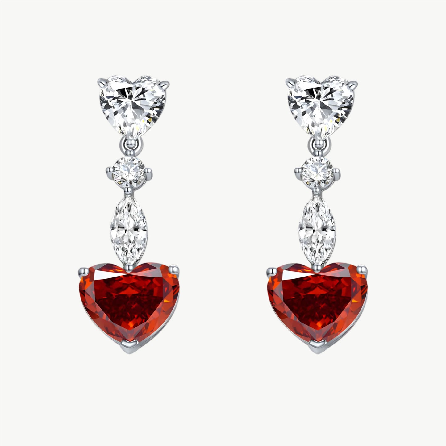 YUREINE Éclat HC Sim-Diamant Herz-Tropfen-Ohrringe