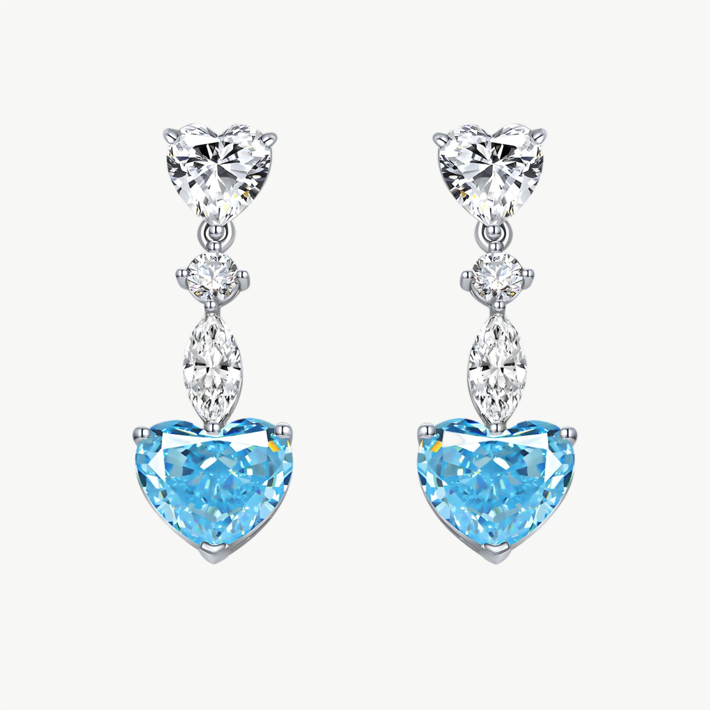 YUREINE Éclat HC Sim-Diamant Herz-Tropfen-Ohrringe
