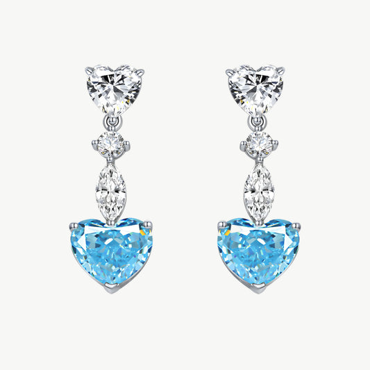 YUREINE Éclat HC Sim-Diamant Herz-Tropfen-Ohrringe