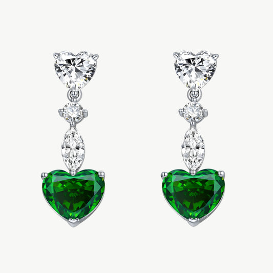YUREINE Éclat HC Sim-Diamant Herz-Tropfen-Ohrringe