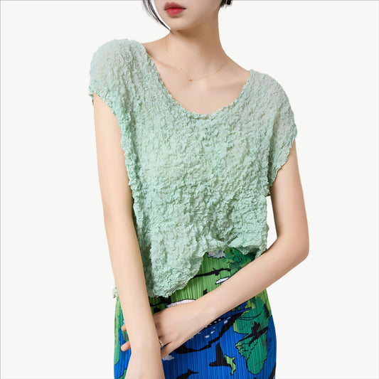 YUREINE Versa Geknitterte Bluse