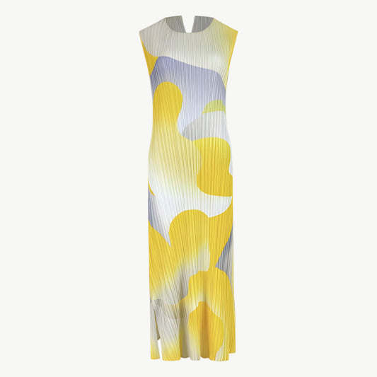YUREINE Versa Abstract Pleated Midi Dress