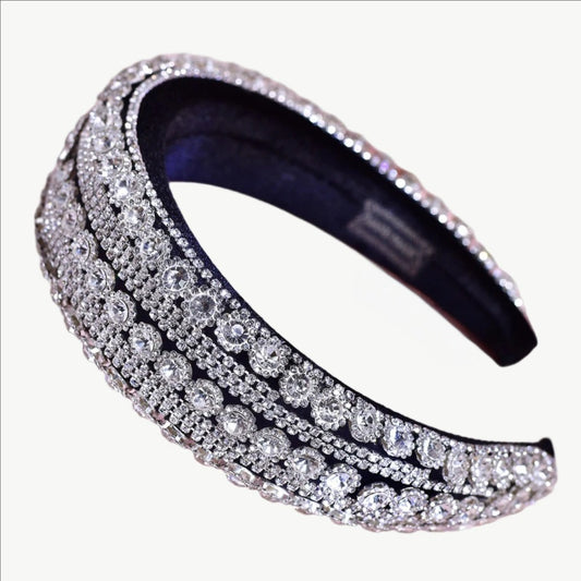 Crystal Cascade Embroidered Headband