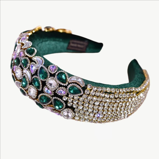 Emerald Luxe Embroidered Headband
