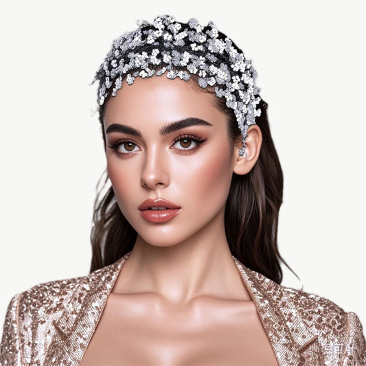 Floral Sequin Embroidered Headband