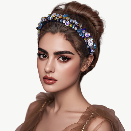 Rainbow Jewel Embroidered Headband