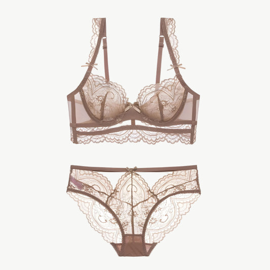 YUREINE Baroque Lace Illusion Lingerie Set