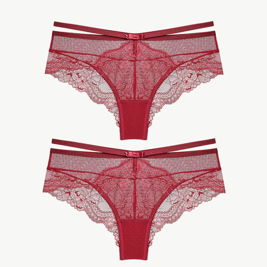 YUREINE Double Strap Lace Panty Duo