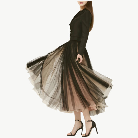 YUREINE Elegant Black Two-Piece Set