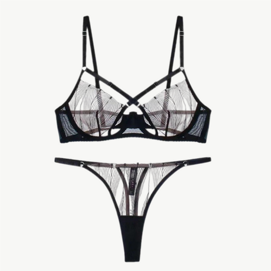 YUREINE Enigmatic Black Lace Allure